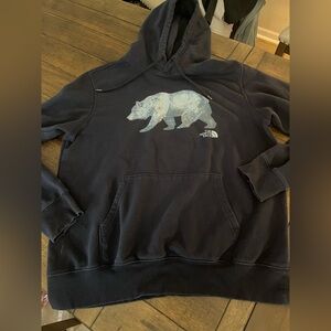 The North Face Men’s Large Navy Hoodie with Bear Design